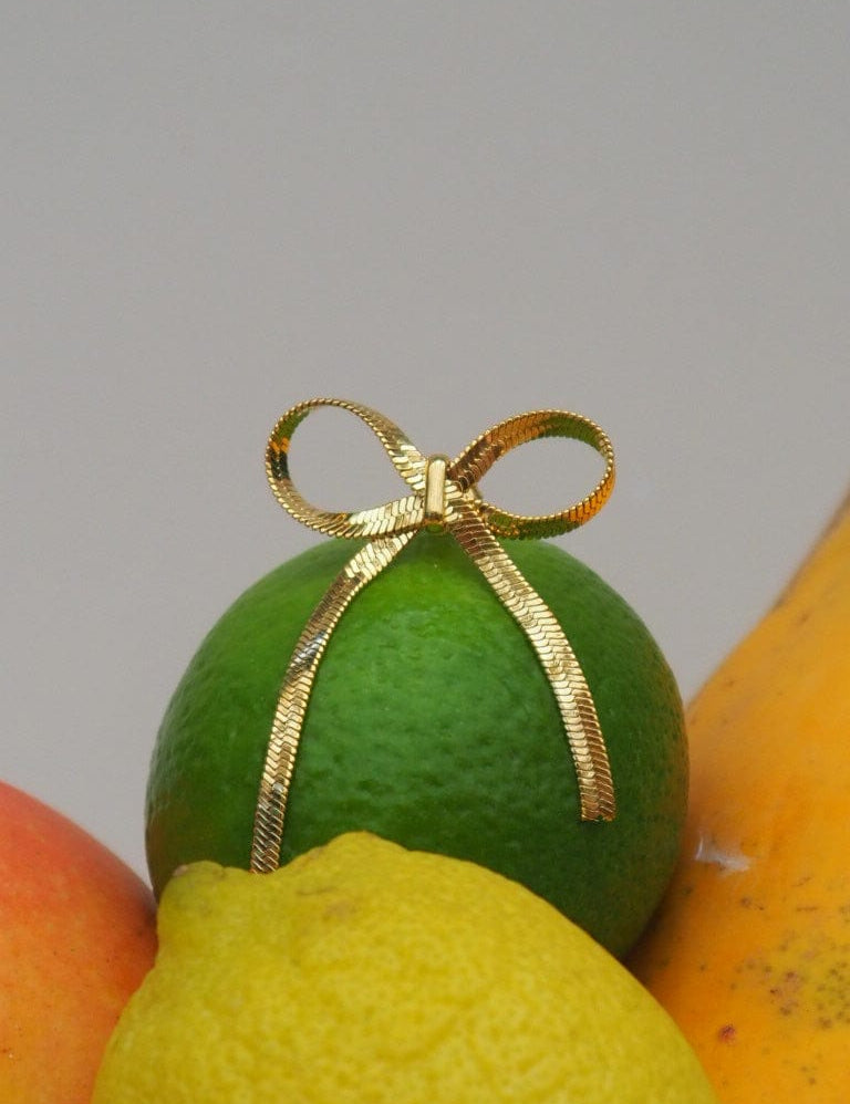 RC Gold Herringbone Bow Earrings…Restocked