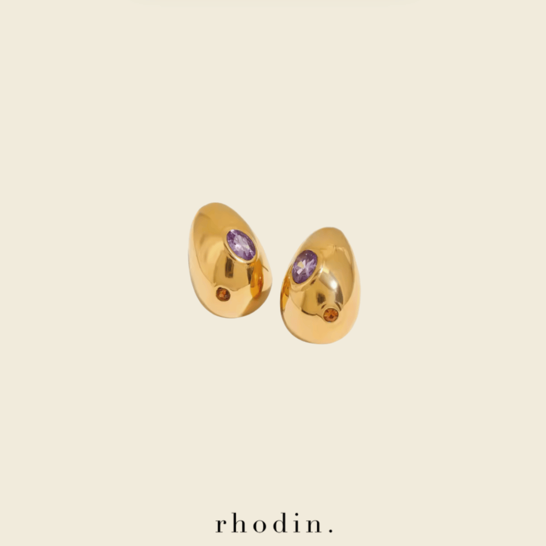 RC Easter Sparkle Egg Gold Earrings