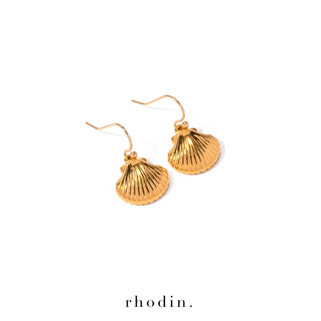 RC Sea Shell Clam Earrings - Gold