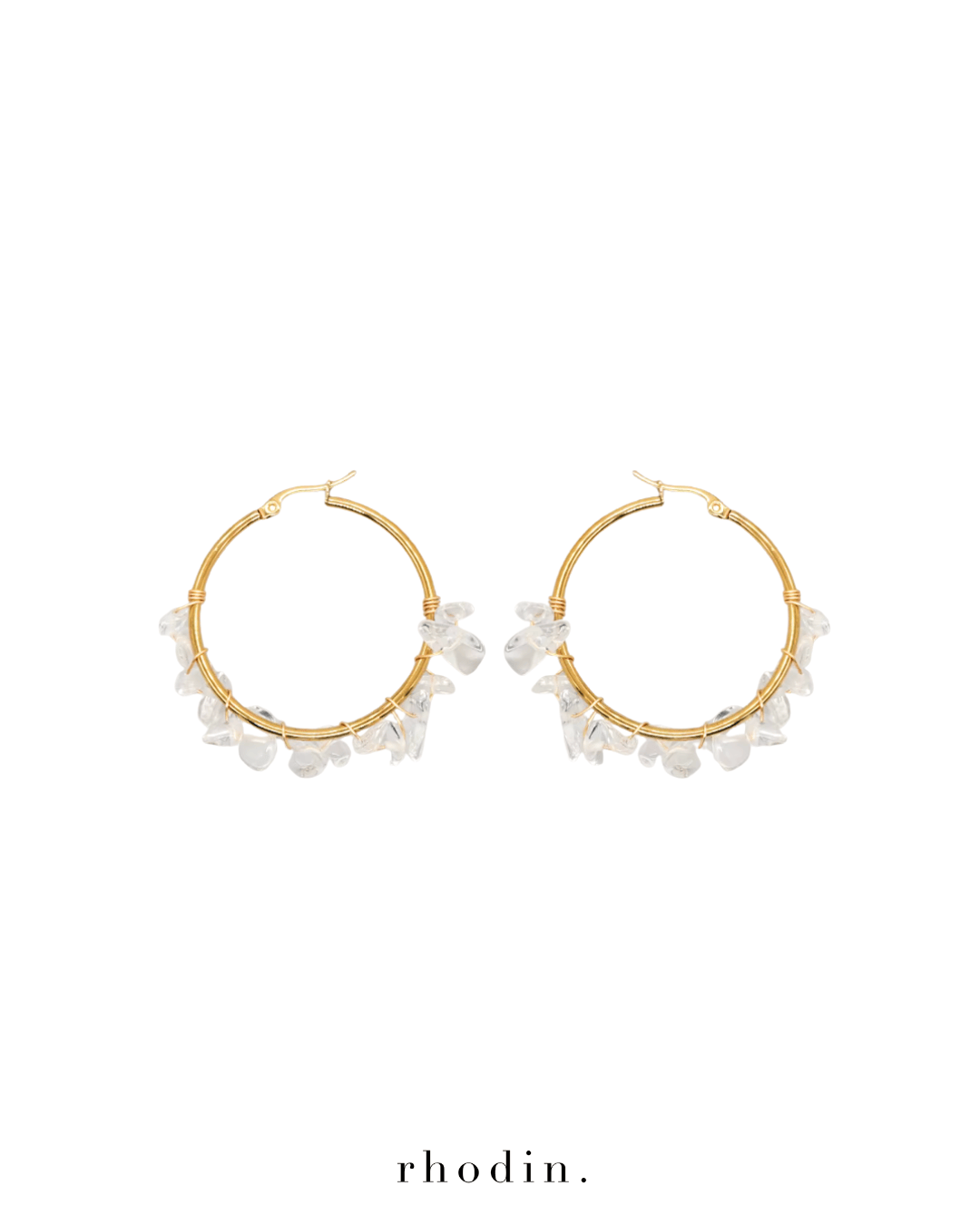 rhodin Earrings RC Crystal Hoop Earrings in Clear