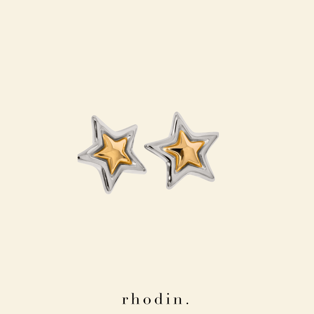 RC Two Tone Star Earrings