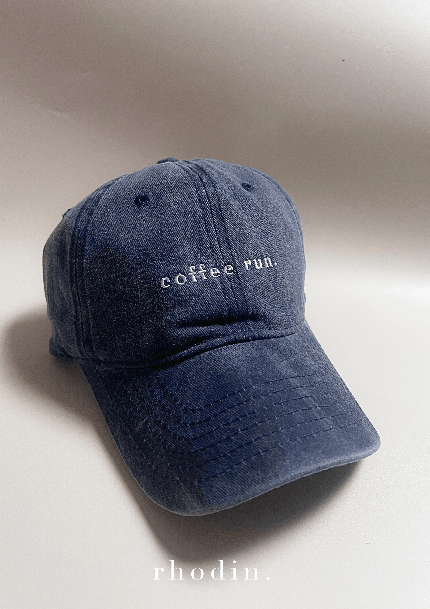 RC Baseball Cap - Blue Washed  - Coffee Run Logo RESTOCKED