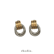 RC Circle Link Two Tone Earrings - New Design