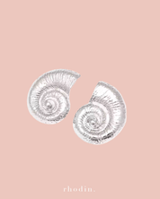 RC Seashell Silver Statement earrings