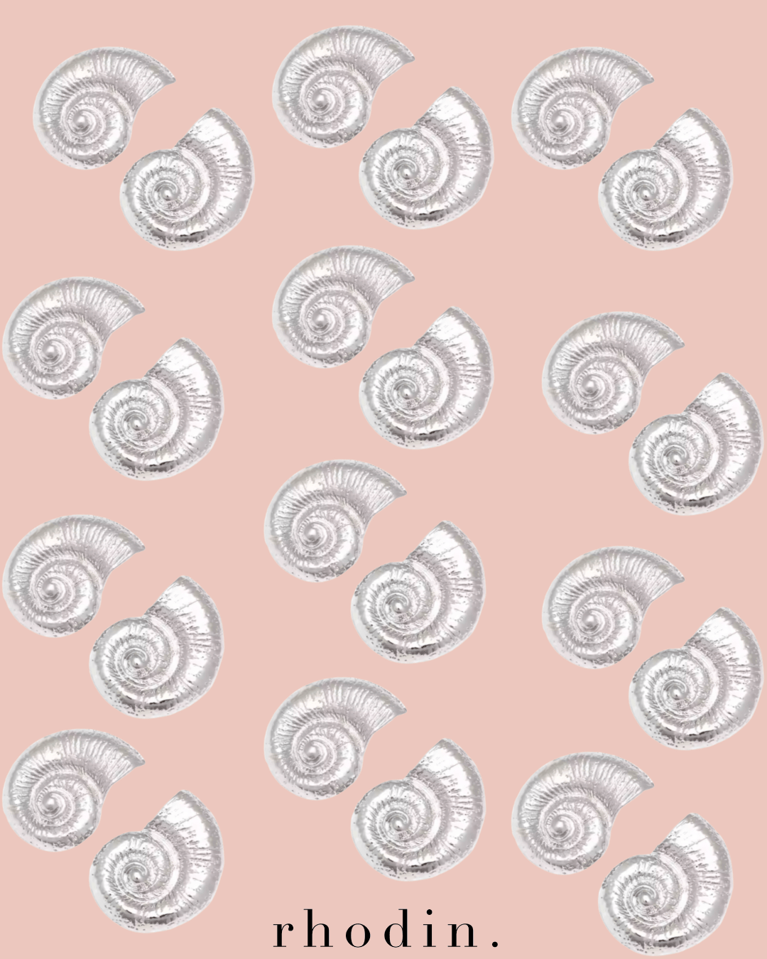 RC Seashell Silver Statement earrings