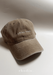 RC Baseball Cap - Biscuit Warm Beige Washed  - Coffee Run Logo