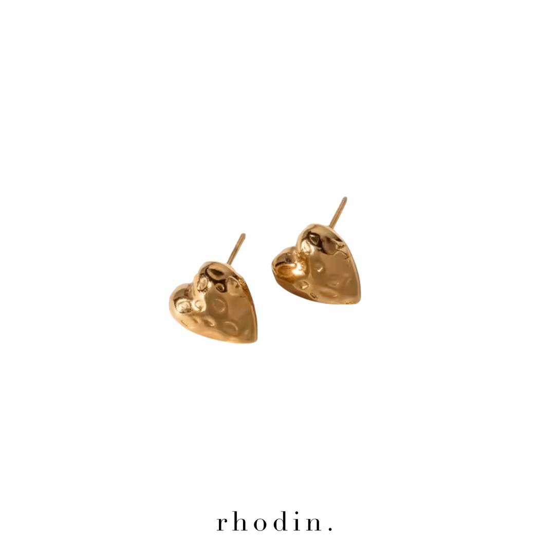 RC Gold Beach Heart Earrings