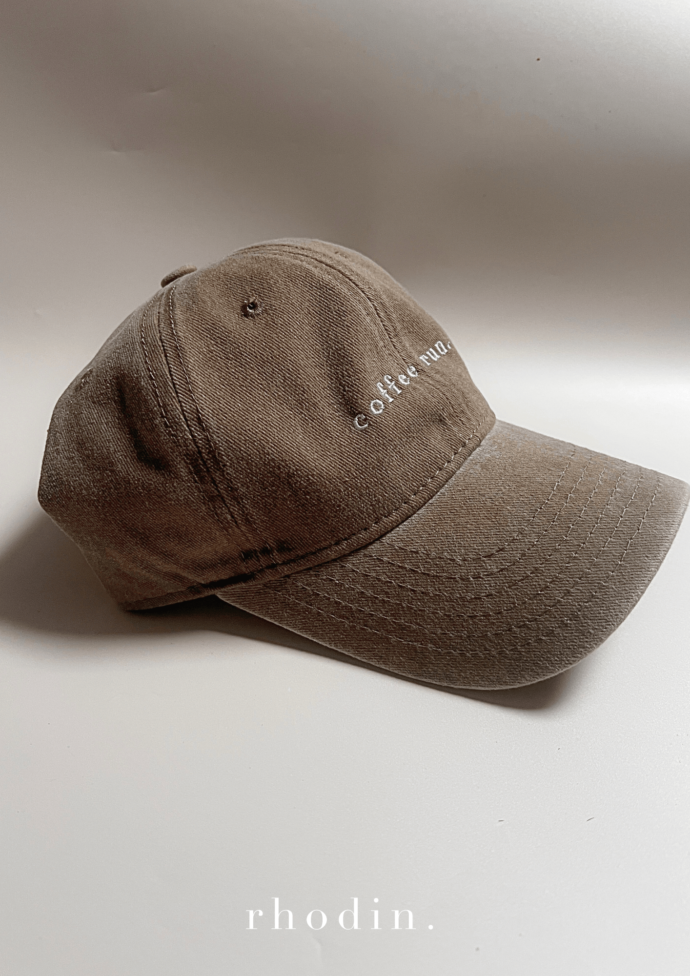 RC Baseball Cap - Biscuit Warm Beige Washed  - Coffee Run Logo
