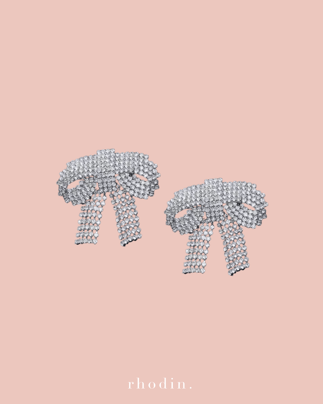 RC Silver Sparkle Bow Earrings