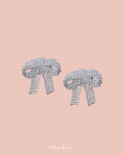 RC Silver Sparkle Bow Earrings