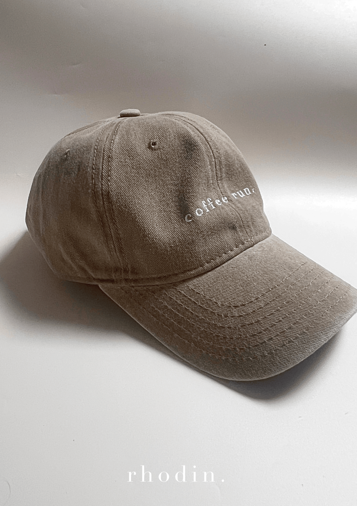 RC Baseball Cap - Biscuit Warm Beige Washed  - Coffee Run Logo