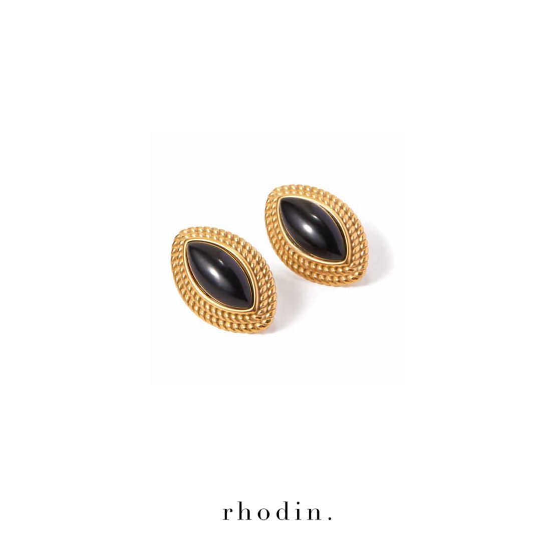 RC Black Iris Gold Earrings