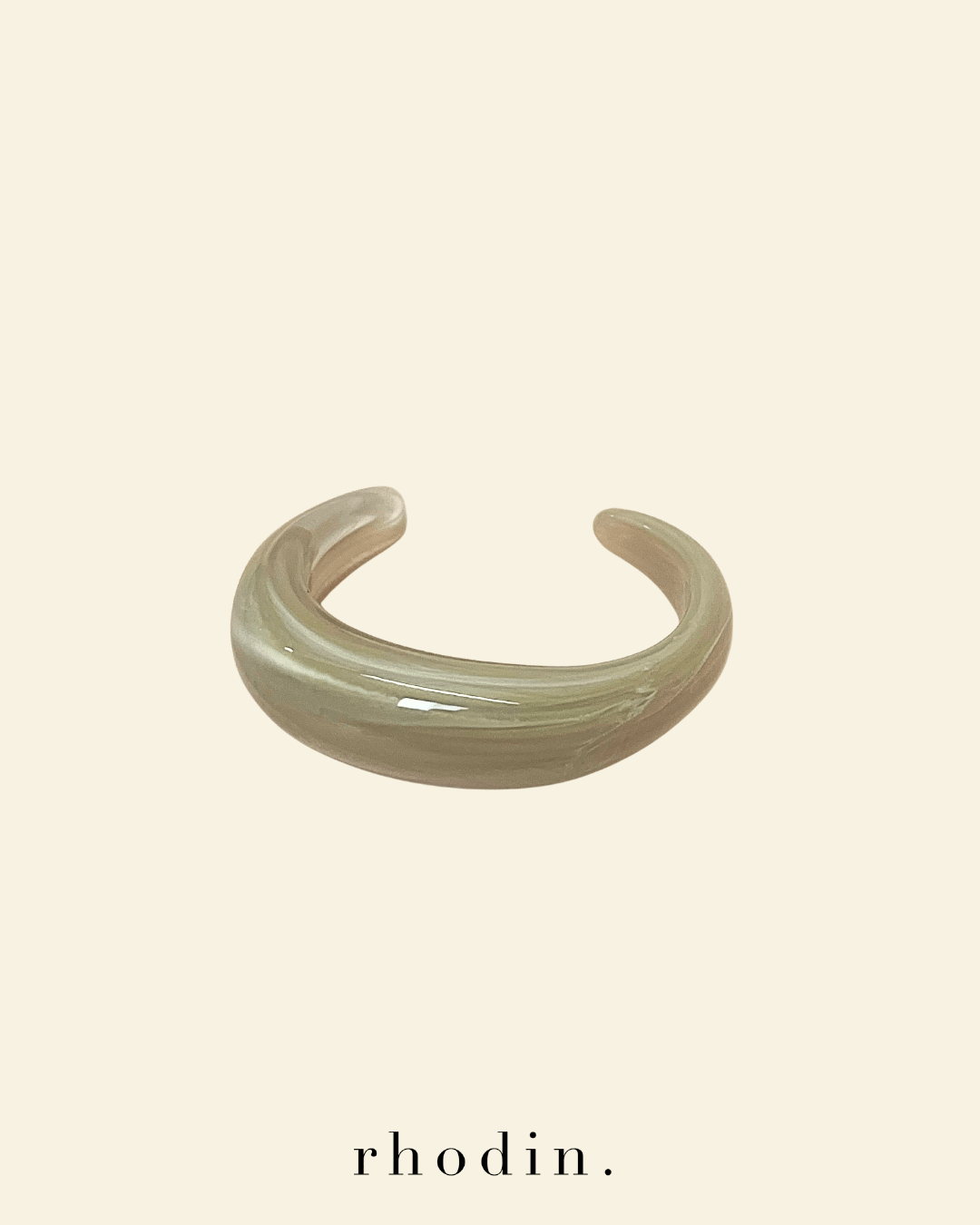 RC Resin Bangle Cuff Latte Marble