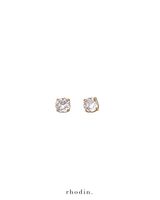 RC Solitaire Round Shape Earrings - Gold Back