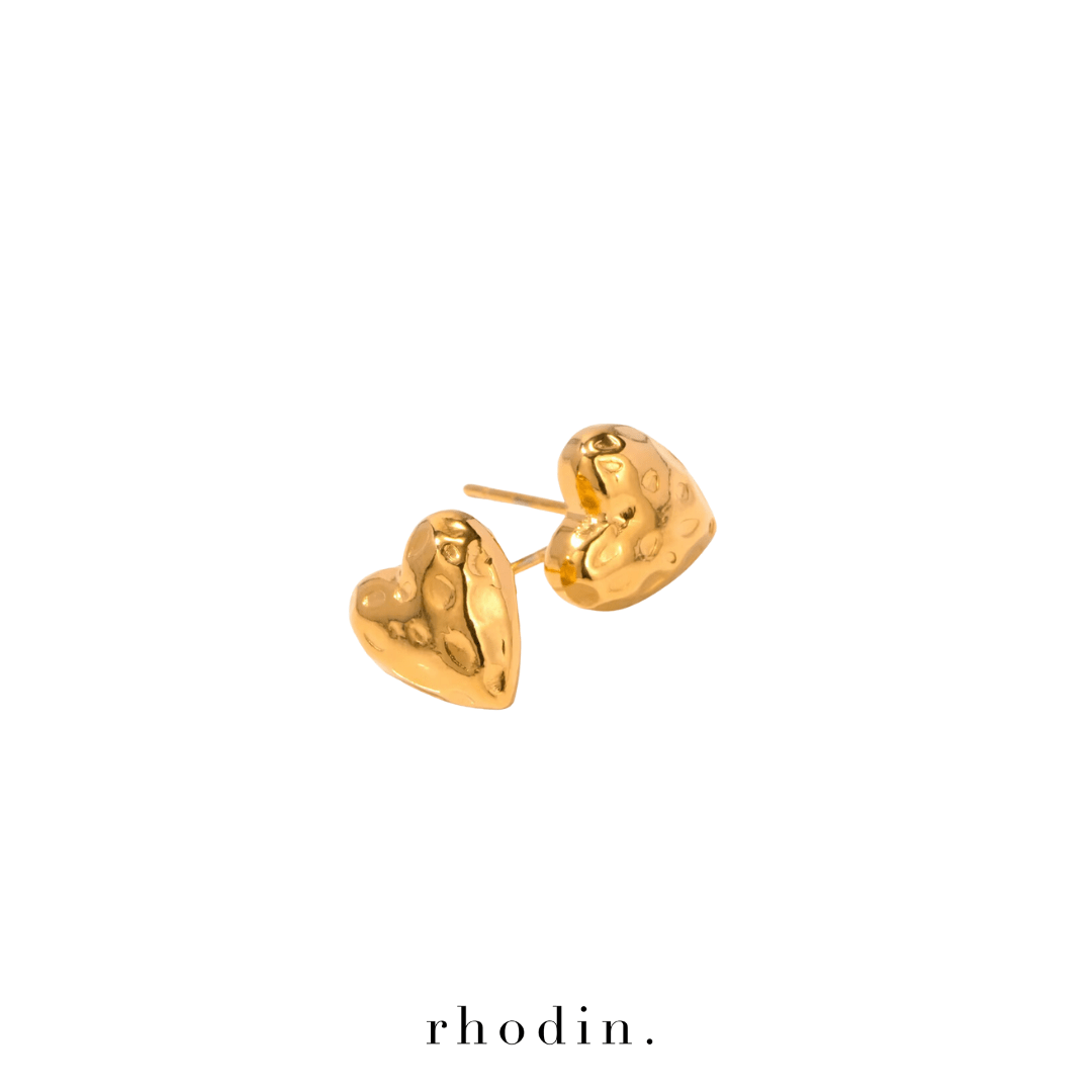 RC Gold Beach Heart Earrings