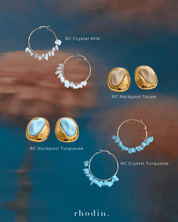 rhodin Earrings RC Crystal Hoop Earrings in Light Ocean Turquoise Blue
