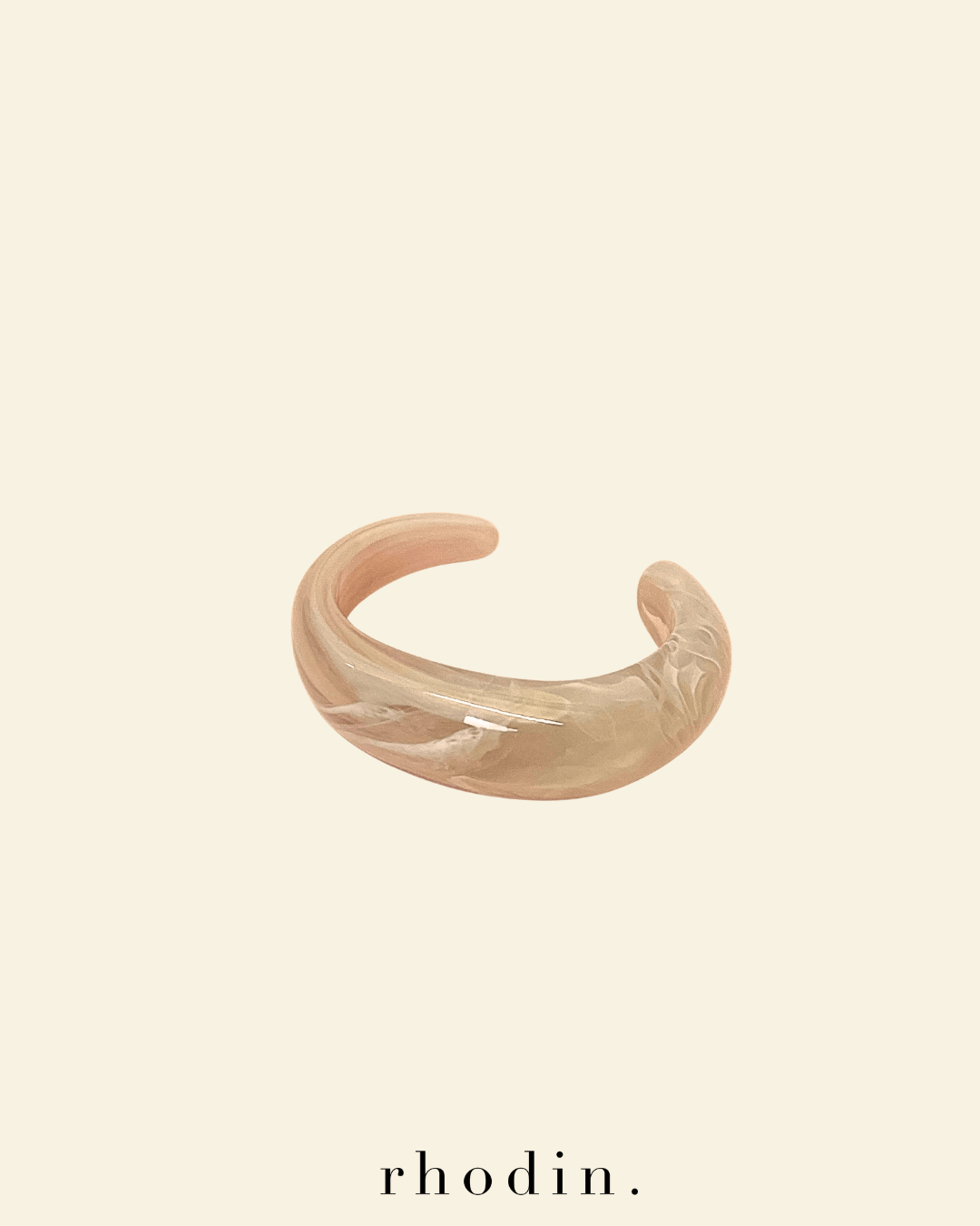RC Resin Bangle Cuff Peach Marble