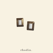 RC Square White Earrings