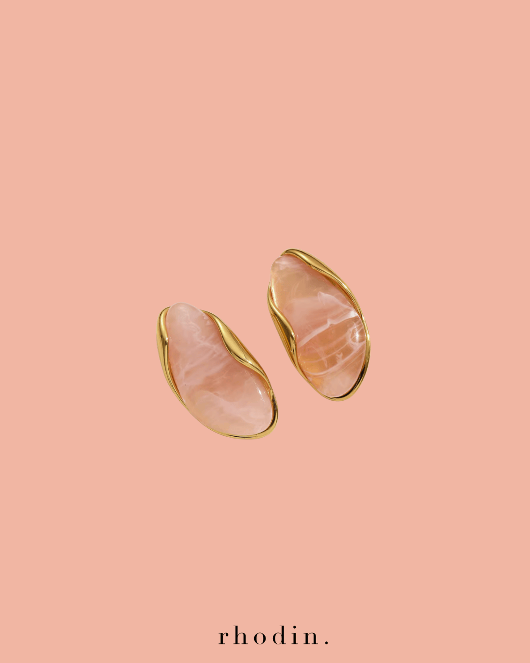 RC Opalite Peach earrings