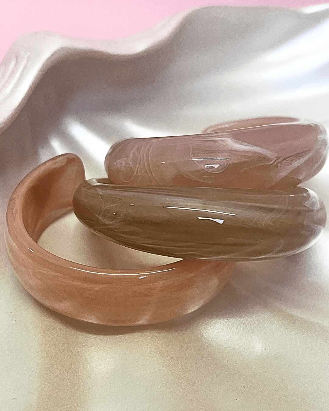 RC Resin Bangle Cuff Peach