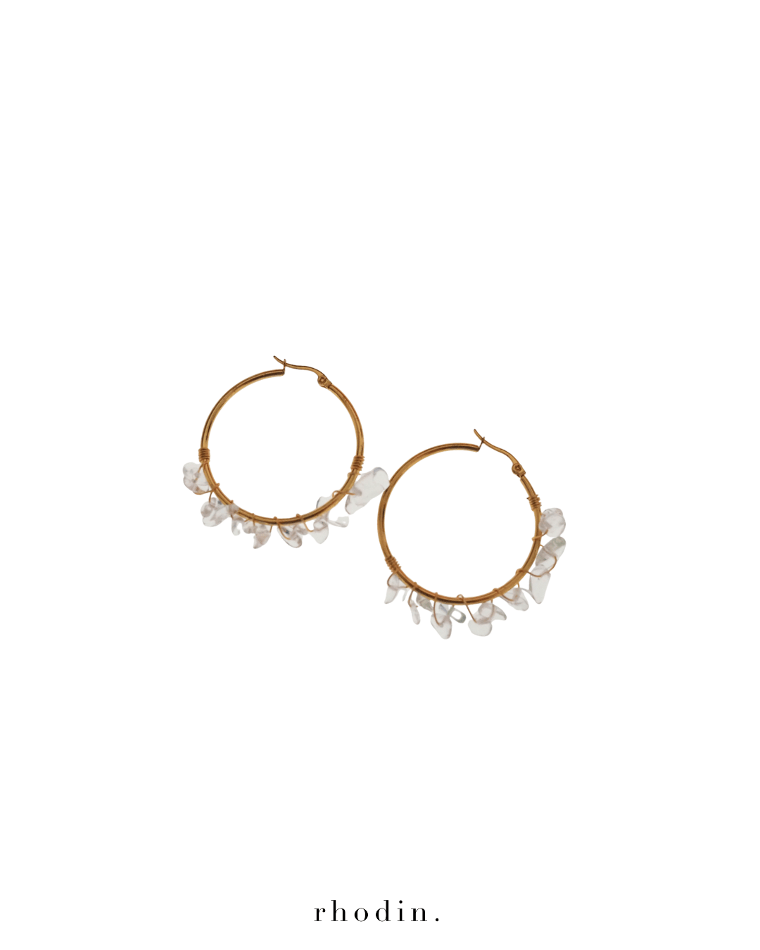 RC Crystal Hoop Earrings in Clear