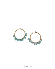 RC Crystal Hoop Earrings in Light Ocean Blue