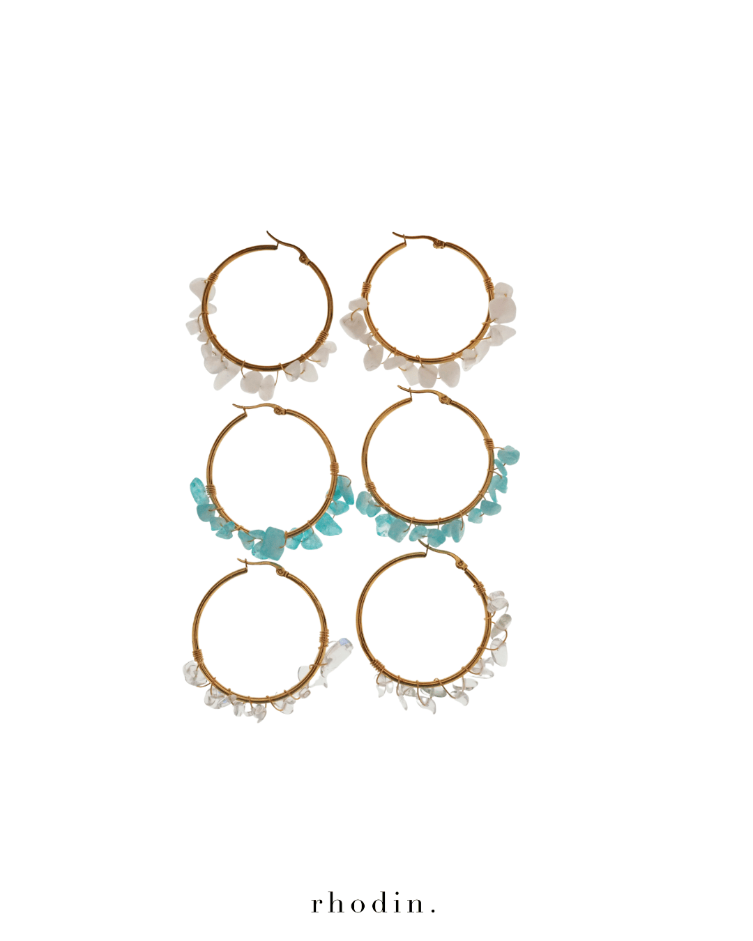 RC Crystal Milk Hoop Earrings