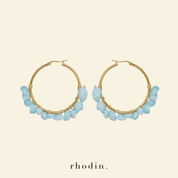 RC Crystal Hoop Earrings in Light Ocean Blue
