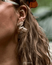 rhodin. RC Peach Petal Flower Earrings