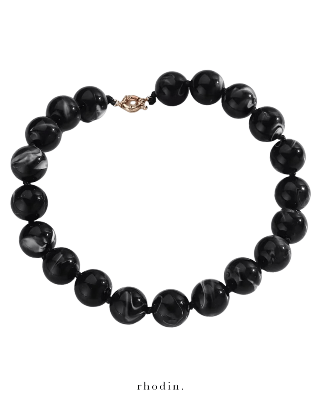 rhodin. Necklace RC Black Marble Holiday Necklace
