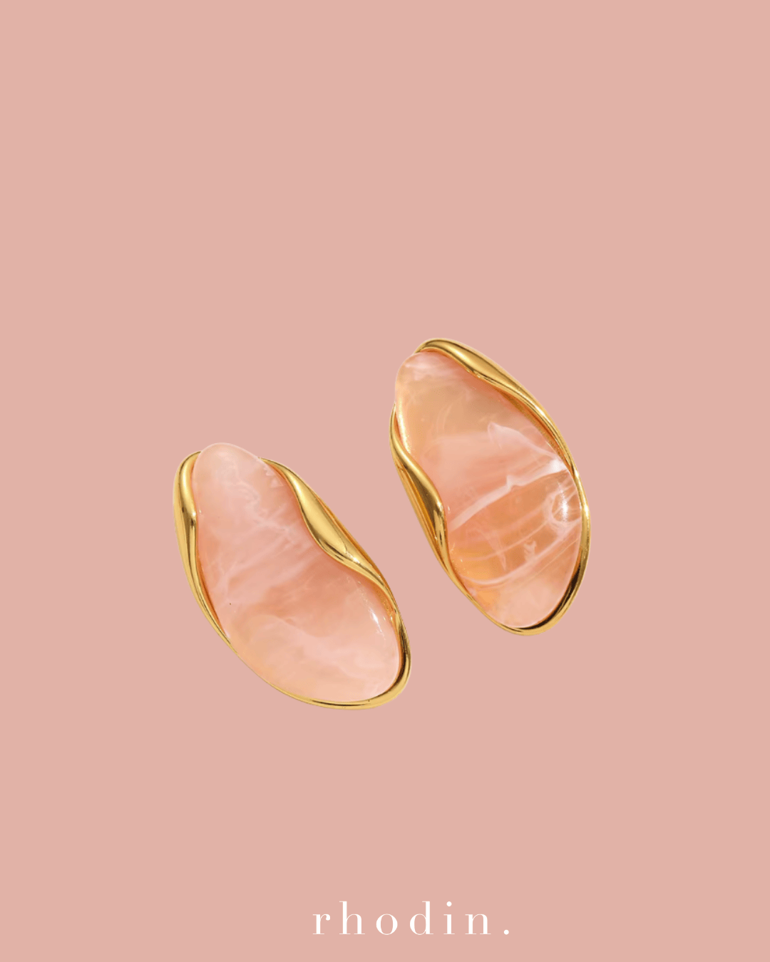RC Opalite Peach earrings