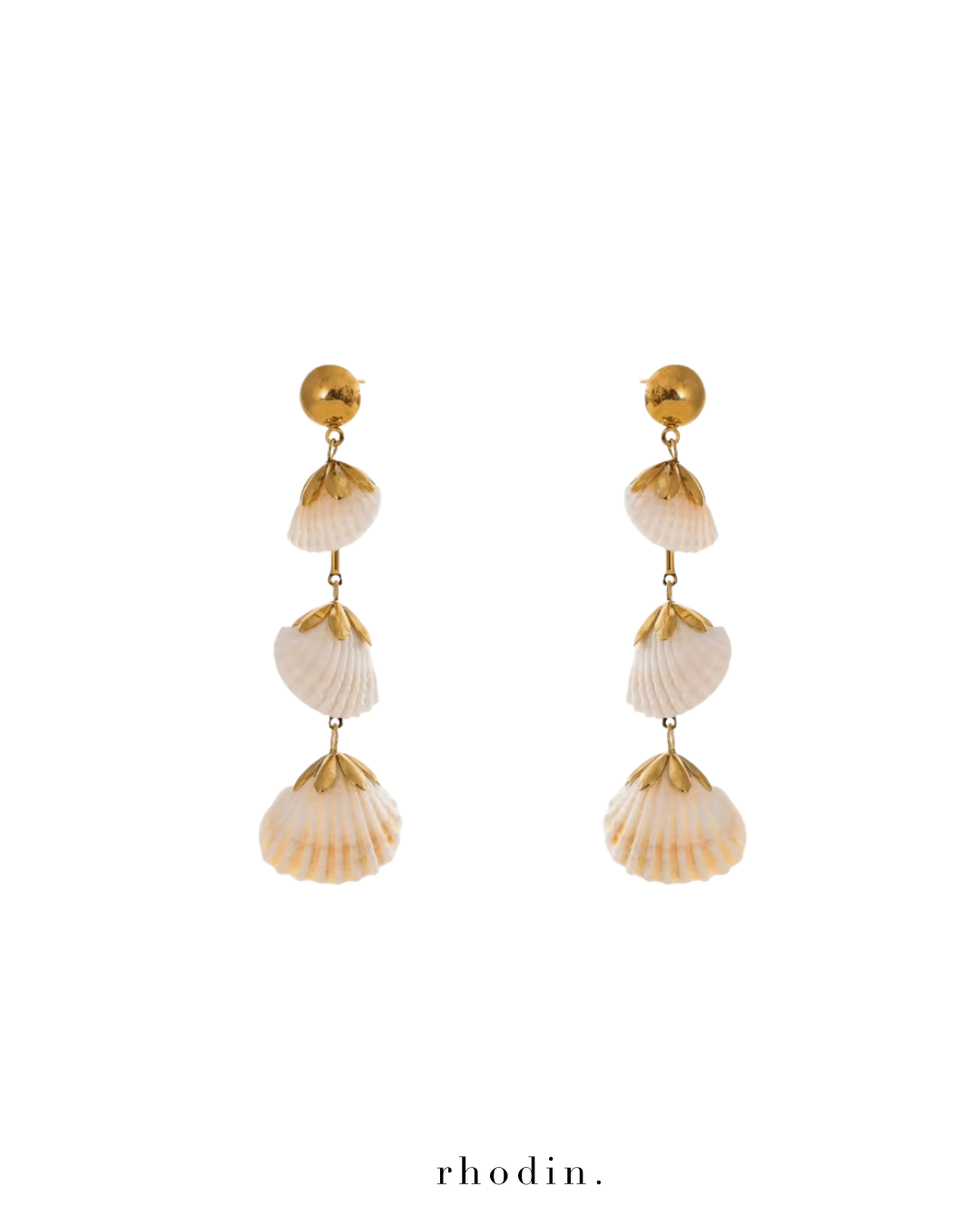 rhodin. RC Triple Shell Earrings