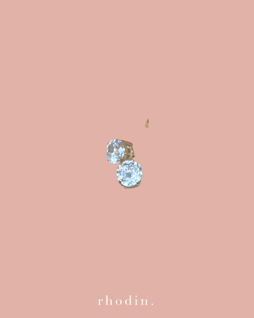 RC Solitaire Round Shape Earrings - Gold Back