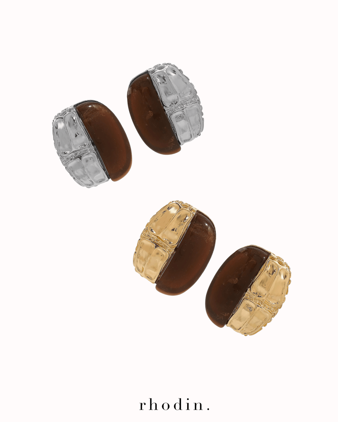 RC Scarab Silver earrings