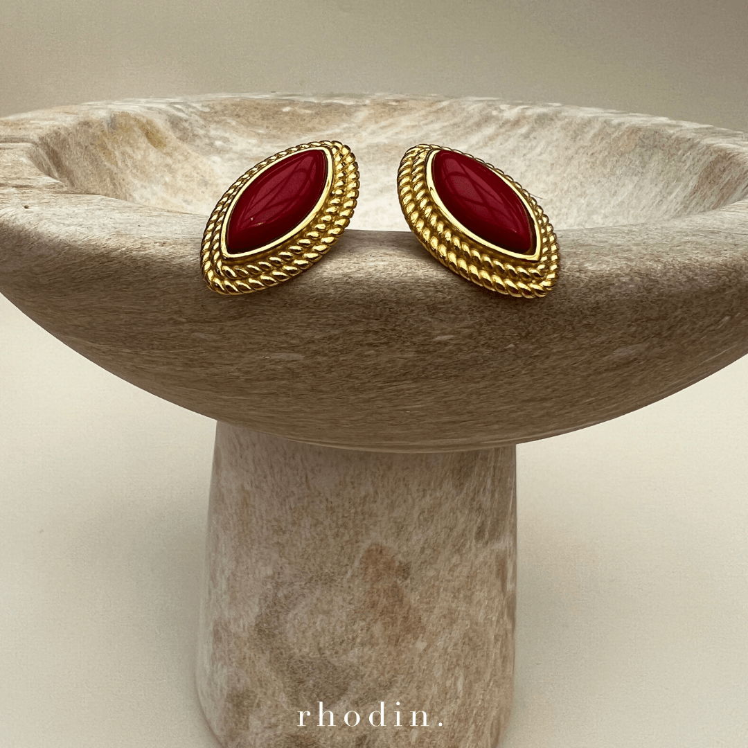 RC Red Rich Gold Earrings