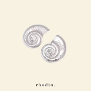 RC Seashell Silver Statement earrings