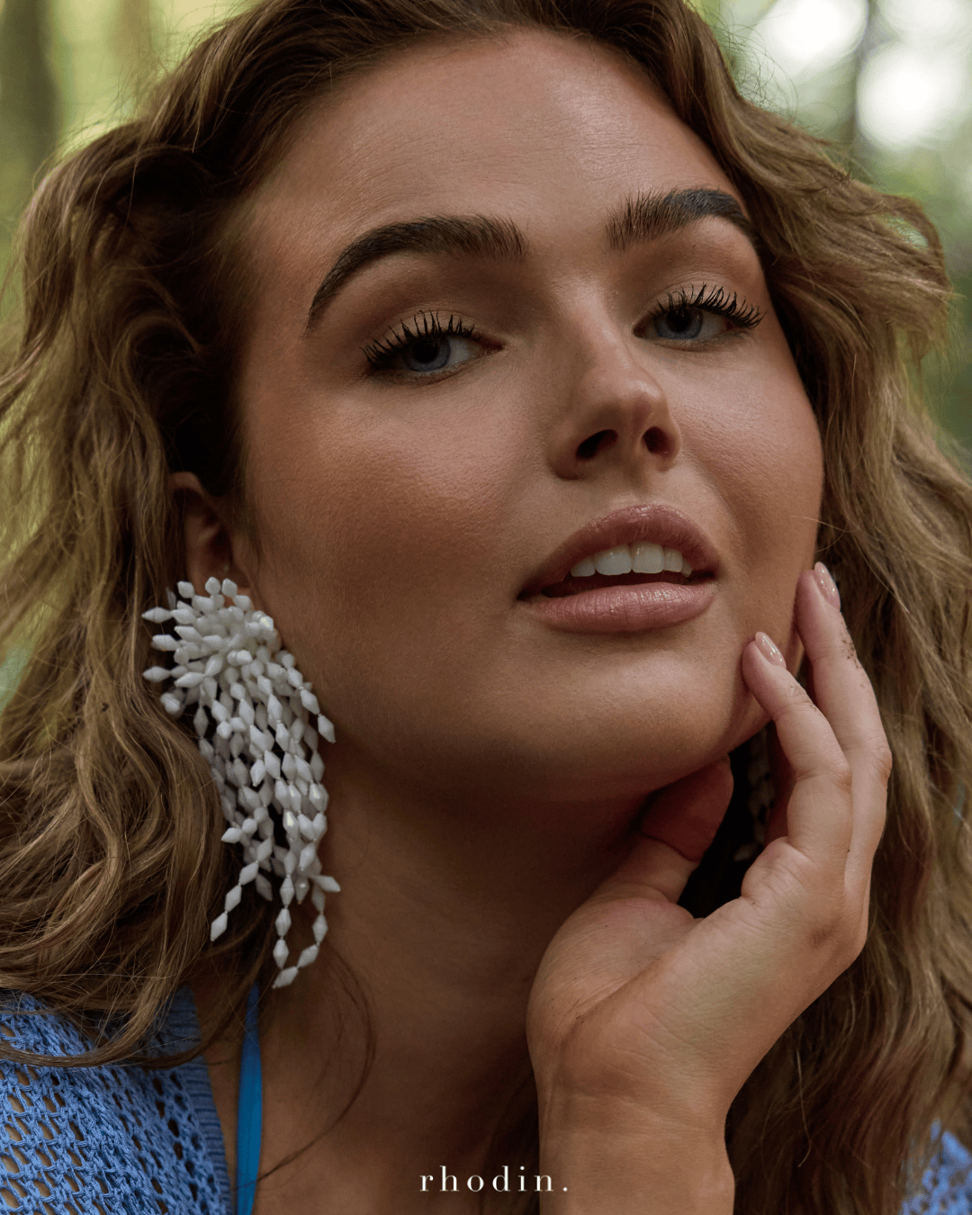 rhodin. RC BLANC WATERFALL EARRINGS