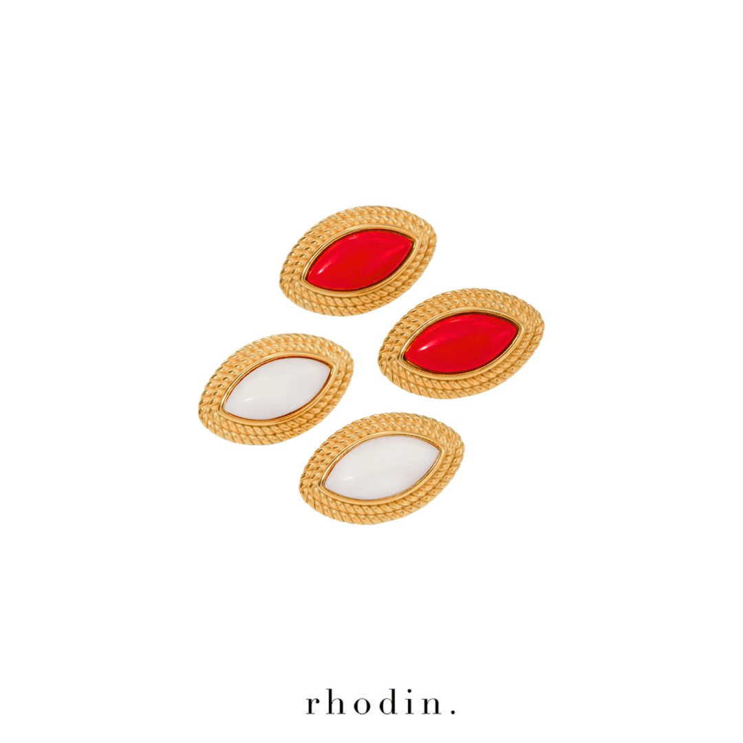 RC Red Rich Gold Earrings