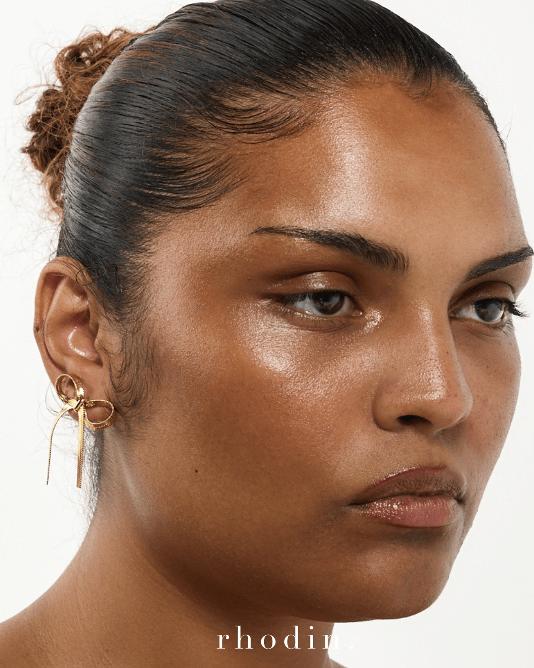 RC Gold Herringbone Bow Earrings…Restocked