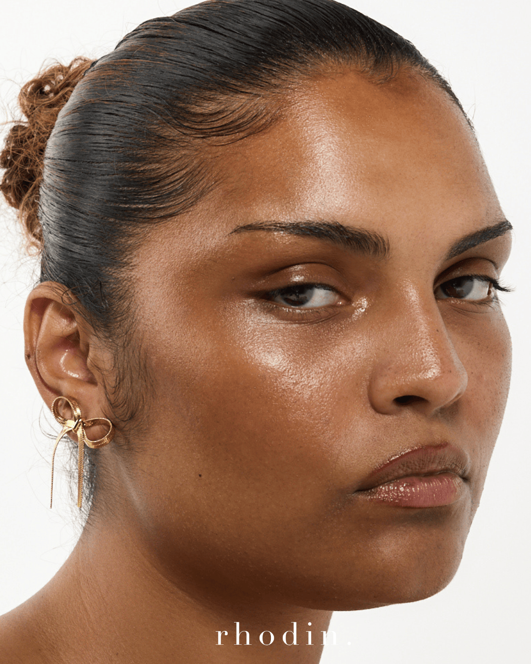 RC Gold Herringbone Bow Earrings…Restocked
