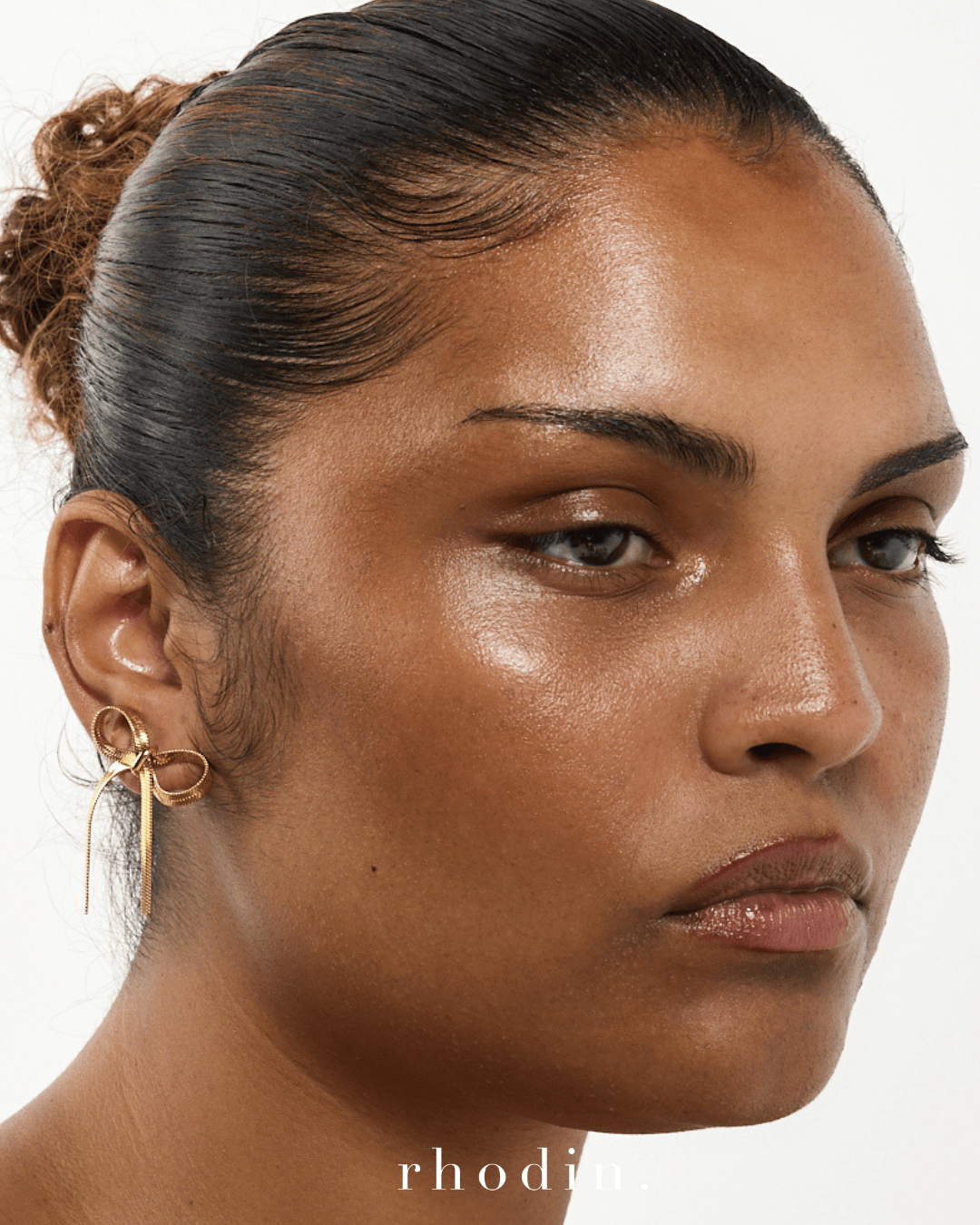 RC Gold Herringbone Bow Earrings…Restocked