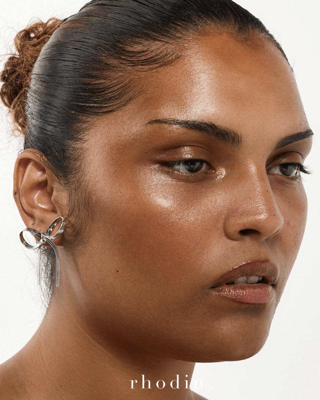 RC Silver Herringbone Bow Earrings -  Restocked
