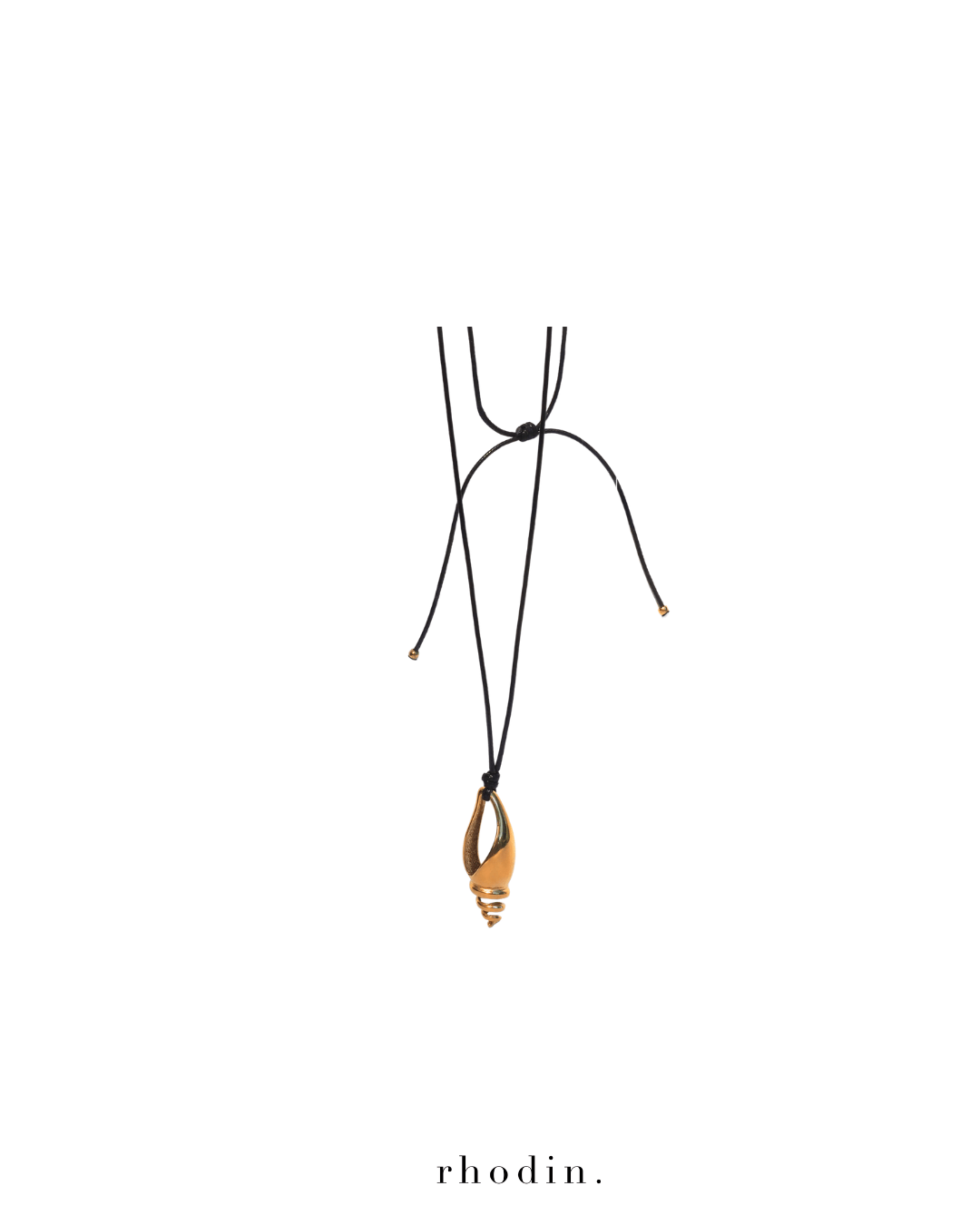 rhodin. RC Gold Shell Pendant Necklace Adjustable