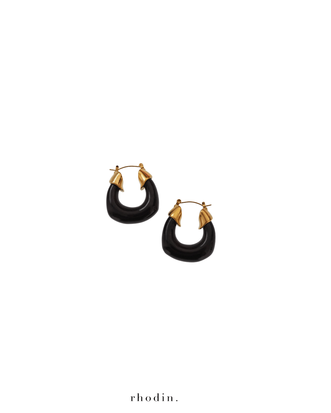 RC Horseshoe Hoop Noir Earrings - New Design