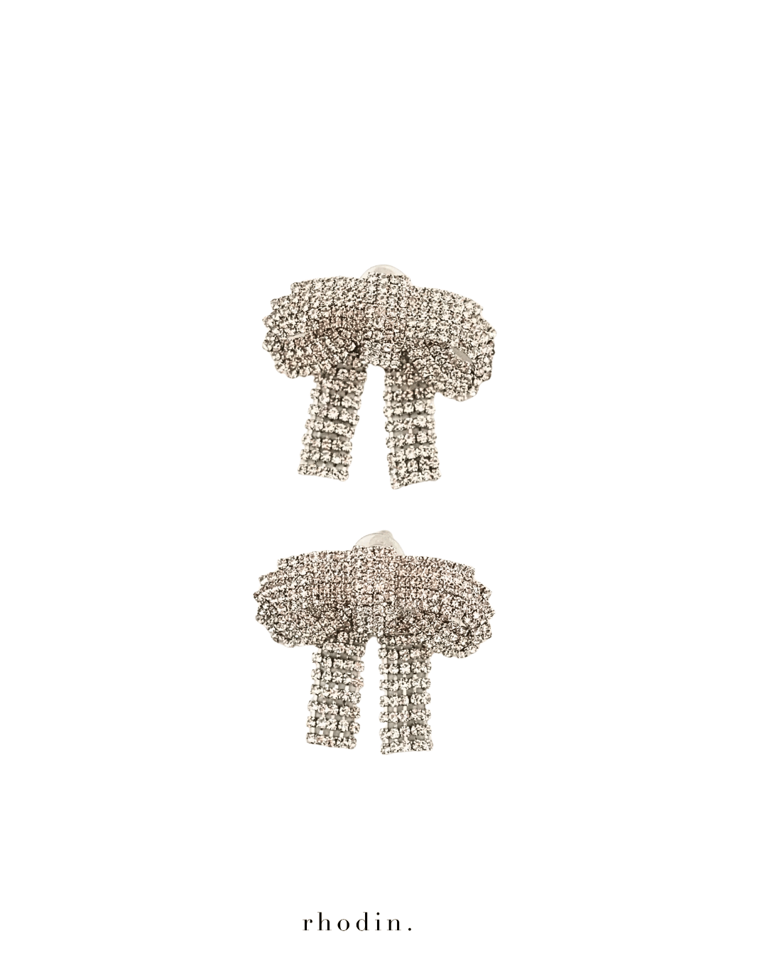 RC Silver Sparkle Bow Earrings