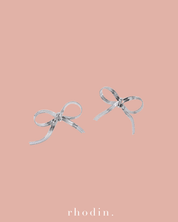 RC Silver Herringbone Bow Earrings -  Restocked