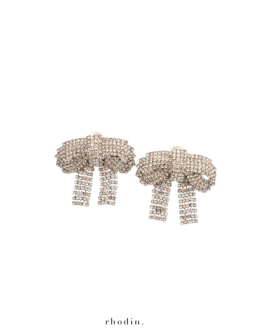 RC Silver Sparkle Bow Earrings