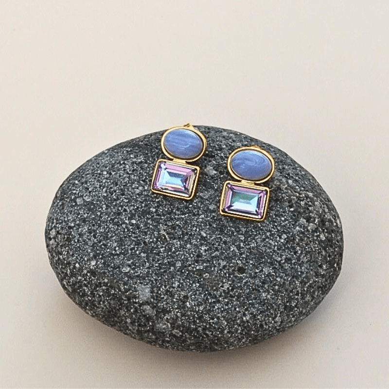 RC Lilac Crystal Earrings