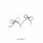 RC Silver Herringbone Bow Earrings