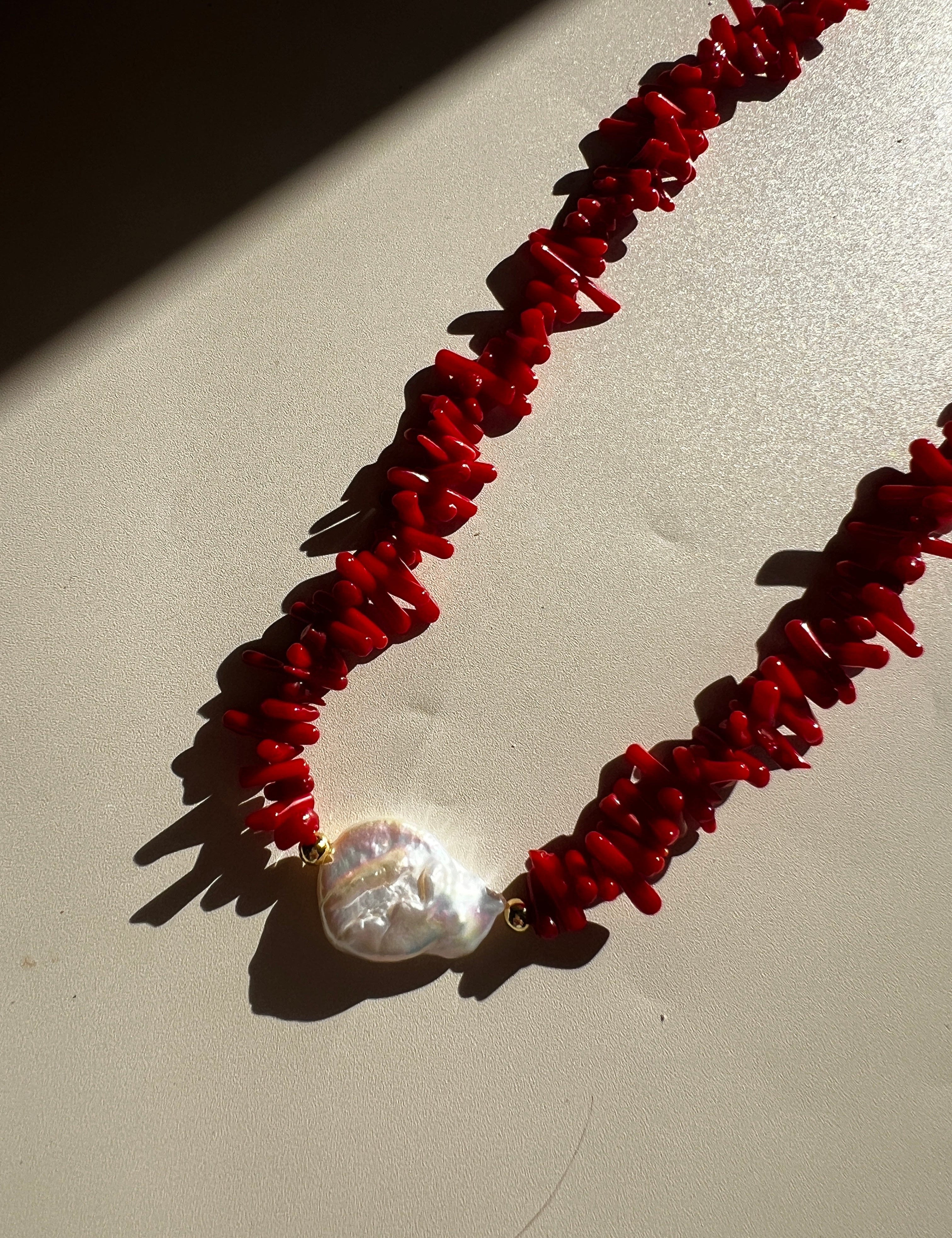 RC Tropical Coral and Pearl Beach Chain - Beaded